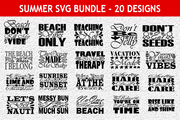 20 Summer Quote Design for Crafts and Graphics