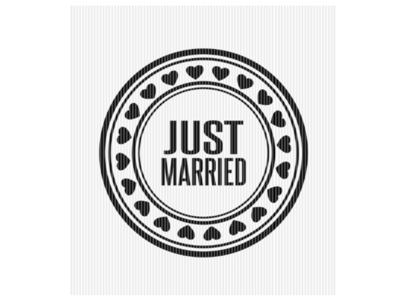 Just Married Wedding Quote Graphic for Crafts and Graphics