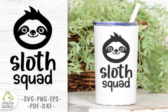 Sloth Squad Svg T Shirt Design for Crafts and Graphics